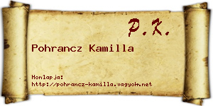 Pohrancz Kamilla névjegykártya
